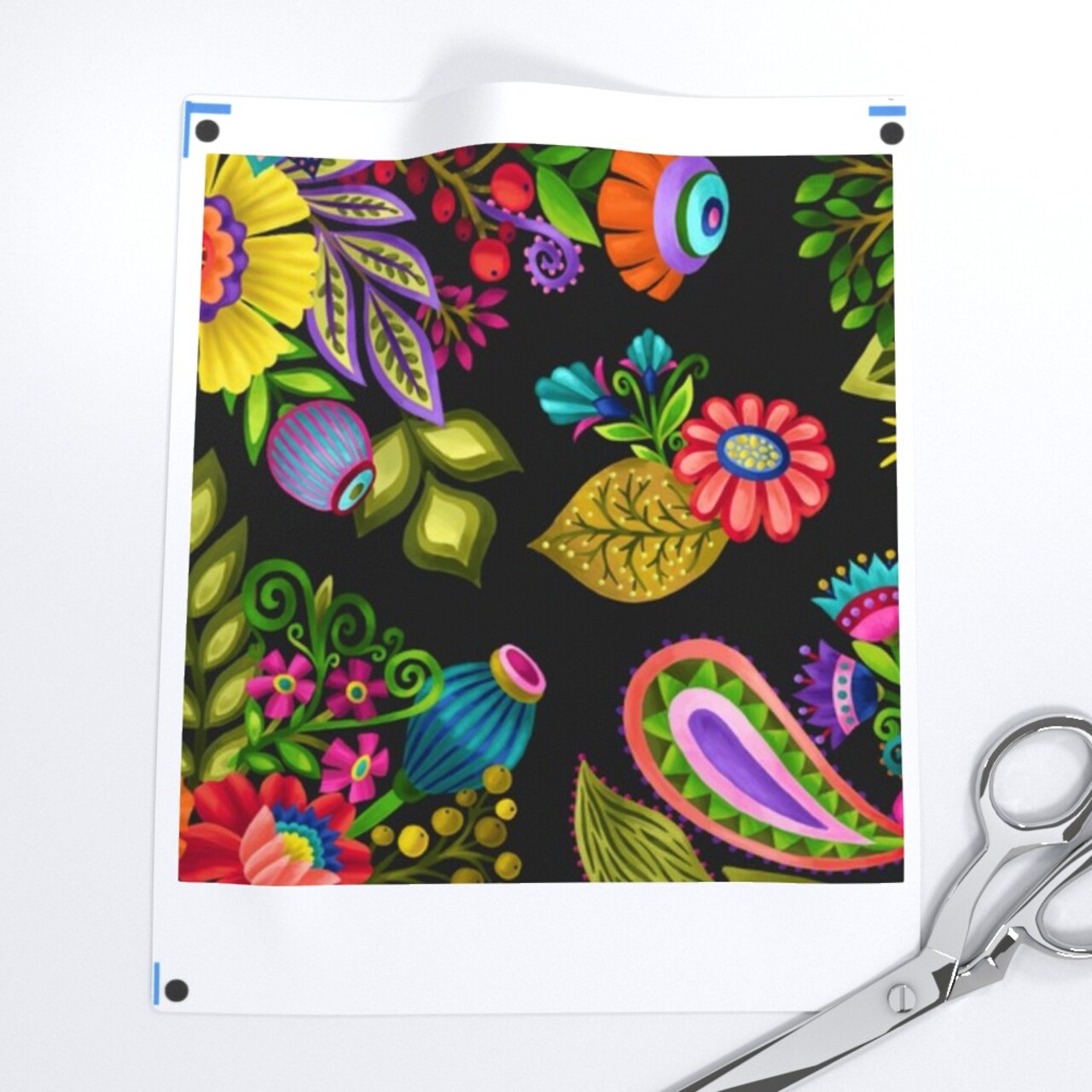 Bright Floral Folk Bohemian Rainbow Chintz Custom Printed Fabric by Spoonflower Various Fabrics by the Yard or Fat Quarter